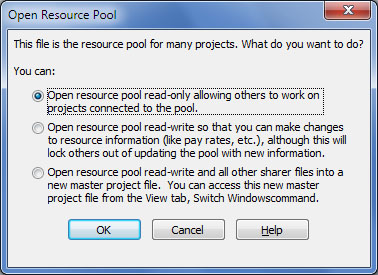 microsoft project 2010 open resource pool